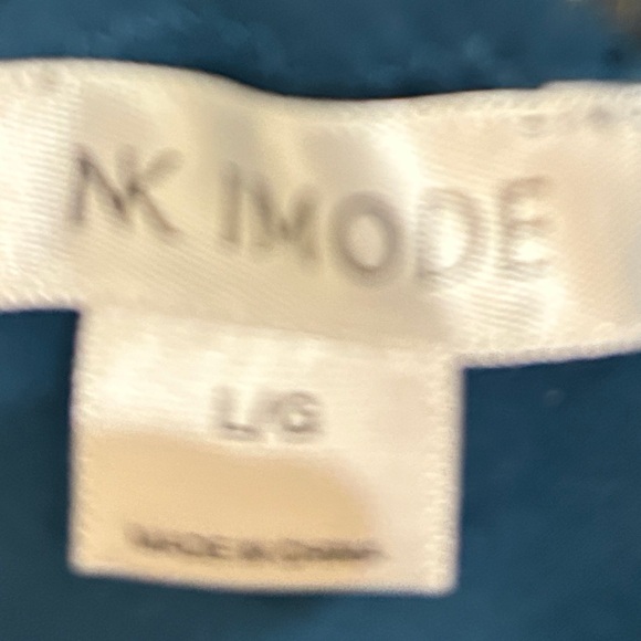 Nk Imode teal v neck Lace 100% silk maxi nightgown adjustable straps size large - Picture 8 of 9